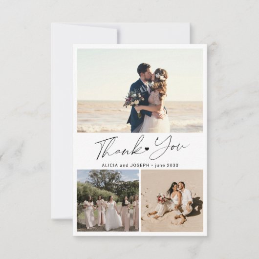 Moderne Foto-Collage Dankeskarte (Vorderseite)