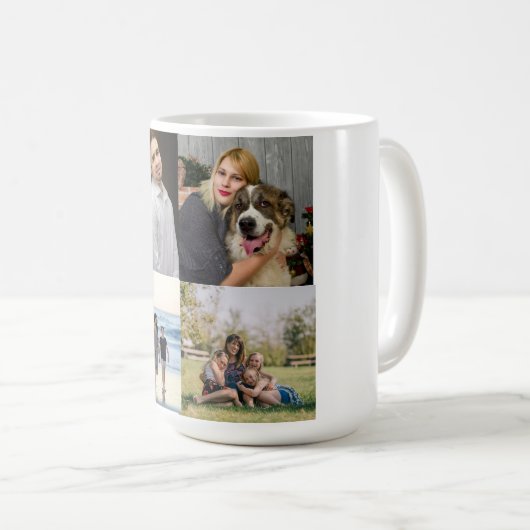 Moderne Foto Collage der 4-Familie Kaffeetasse (VorderseiteRechts)