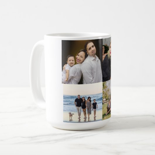 Moderne Foto Collage der 4-Familie Kaffeetasse (Vorderseite Links)