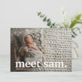 Moderne Foto-Collage, die GEBURTSANKÜNDIGUNG Einladung (Stehend Vorderseite)