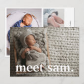 Moderne Foto-Collage, die GEBURTSANKÜNDIGUNG Einladung (Vorne/Hinten)