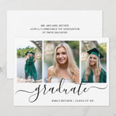 Moderne Foto Collage Eleganter Abschluss Ankündigung (Vorne/Hinten)