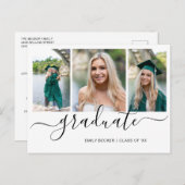 Moderne Foto Collage Eleganter Abschluss Ankündigungspostkarte (Vorne/Hinten)