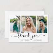 Moderne Foto Collage Eleganter Abschluss Dankeskarte (Vorne/Hinten)