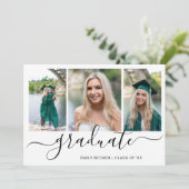 Moderne Foto Collage Eleganter Abschluss Einladung (Stehend Vorderseite)
