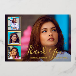 Moderne Foto Collage Eleganter Abschluss Folieneinladung