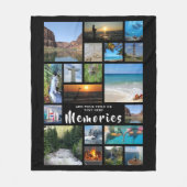 Moderne Foto Collage ERINNERUNGEN Schwarz Fleecedecke (Vorderseite)