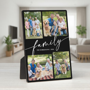 Moderne Foto-Collage-Familien-Schriftzug-Andenken Fotoplatte