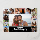 Moderne Foto Collage Foil Card zum Hochzeitstag Folieneinladung (Vorderseite)