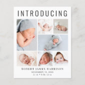 Moderne Foto Collage Geburtsankündigung (Vorderseite)