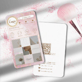 Moderne Foto Collage Glitzer Rose Gold Pink Visitenkarte