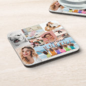 Moderne Foto Collage Glücklich Geburtstag Niedlich Getränkeuntersetzer (Linke Seite)