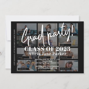 Moderne Foto Collage Graduation Party Einladung