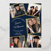 Moderne Foto Collage Graduation Party Folieneinladung (Vorderseite)