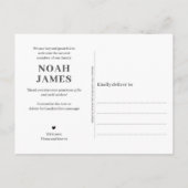 Moderne Foto Collage Grid Birth Ankündigungspostkarte (Rückseite)