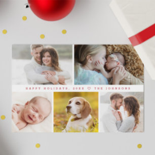 Moderne Foto Collage Happy Holidays Custom Feiertagskarte