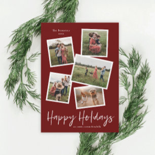Moderne Foto Collage Happy Holidays Feiertagskarte