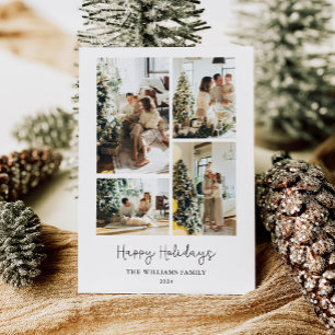 Moderne Foto Collage Happy Holidays Feiertagskarte
