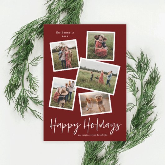 Moderne Foto Collage Happy Holidays Feiertagskarte