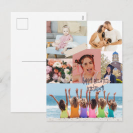 Moderne Foto Collage Happy verspätete Geburtstagsk Feiertagspostkarte