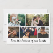 Moderne Foto-Collage Hochzeit Danke (Vorderseite)