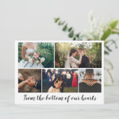 Moderne Foto-Collage Hochzeit Danke (Stehend Vorderseite)