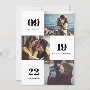 Moderne Foto Collage Hochzeit Save The Date