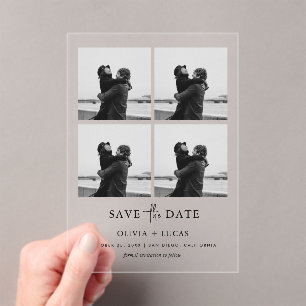 Moderne Foto-Collage Hochzeit Save The Date Acryleinladungen