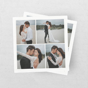 Moderne Foto-Collage-Hochzeitsprobe-Dinner Serviette
