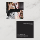 Moderne Foto Collage Makeup artist Stylist Quadratische Visitenkarte (Vorne/Hinten)
