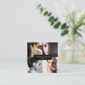 Moderne Foto Collage Makeup artist Stylist Quadratische Visitenkarte (Stehend Vorderseite)