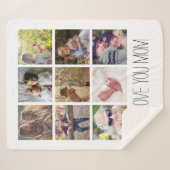 Moderne Foto Collage Mama/Oma | Beibehalten Sherpadecke (Vorderseite (Horizontal))