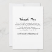 Moderne Foto Collage Memorial Keepake Beerdigung Dankeskarte (Rückseite)