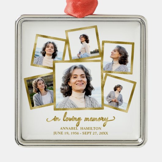 Moderne Foto Collage Memorial Metal Ornament Aus Metall (Vorne)