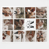 Moderne Foto Collage | Mit Monogramm Keepake Fleecedecke (Vorderseite (Horizontal))