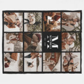 Moderne Foto Collage | Mit Monogramm Keepake Fleecedecke (Vorderseite (Horizontal))