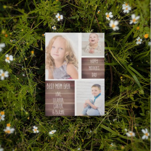 Moderne Foto Collage Mutter Tageskarte Einladung