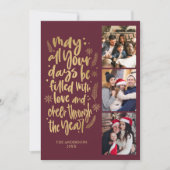 Moderne Foto Collage Neujahrsschrift Feiertagskarte (Vorderseite)