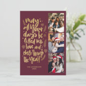 Moderne Foto Collage Neujahrsschrift Feiertagskarte (Stehend Vorderseite)