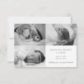 Moderne Foto Collage New Baby Birth Ankündigung (Rückseite)