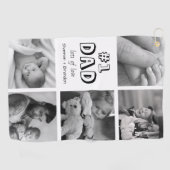 Moderne Foto Collage Nummer Eins Vater Golfhandtuch (Horizontal)