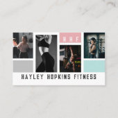 Moderne Foto Collage Personal Trainer Fitness Visitenkarte (Vorderseite)