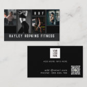 Moderne Foto Collage Personal Trainer Fitness Visitenkarte (Vorne/Hinten)