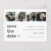 Moderne Foto Collage QR CODE Hochzeit speichern da Ankündigungspostkarte (Vorderseite)