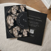 Moderne Foto-Collage QR-Code Hochzeit Termin-Voran Save The Date