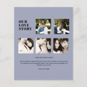 Moderne FOTO Collage Rett Dates Dusty Blue (Rückseite)