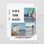 Moderne FOTO Collage Rett Dates Dusty Blue (Vorne/Hinten)