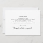 Moderne Foto Collage Script Hochzeit Dankeskarte (Rückseite)