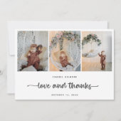 Moderne Foto Collage Stilvolle Babydusche Dankeskarte (Vorderseite)