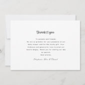 Moderne Foto Collage Stilvolle Babydusche Dankeskarte (Rückseite)